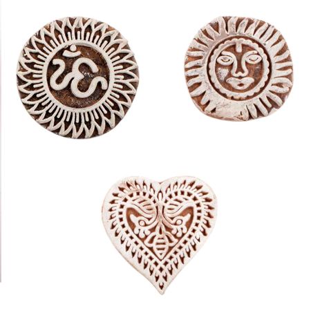 Set of 3 Piece New Mix Wooden Printing Block